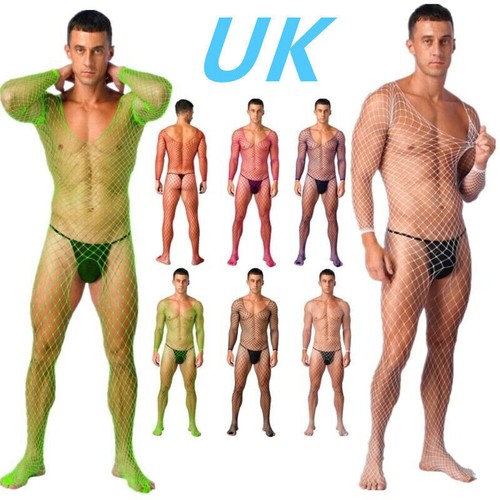 Mens fishnet bodysuit - mens,