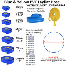 BLUE PVC LAYFLAT HOSE-WATER DISCHARGE PUMP IRRIGATION LAY FLAT DELIVERY PIPE