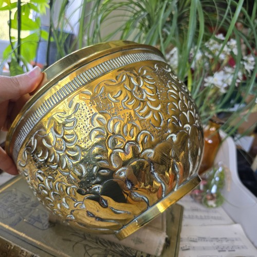 Vintage metal brass planter - vintage,
