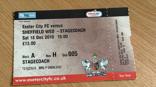 Ticket 2010 exeter city v - ticket,