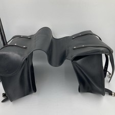 Swagman Black Leatherette Motorcycle Pannier Saddle Bags Made in England