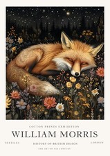 William Morris Vintage Sleeping Fox Cotton Prints Gallery Wall Art Poster