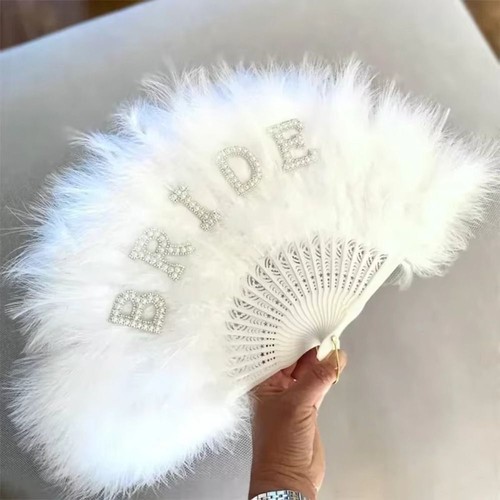 Bride feather fan bachelorette - bride,
