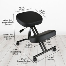 Kneeling Chair with Ergonomic, Adjustable, Brake Casters Thick Comfortable Pads