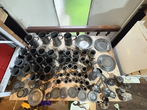 Antique pewter collection - pewter,