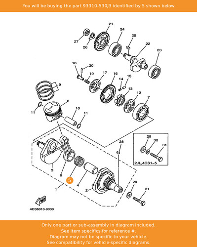 Yamaha bearing 93310 530j3 - yamaha, 93310-530j3