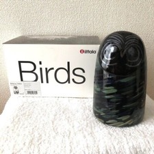 Iittala Oiva Toikka Sooty Owl Black Art Glass Bird Finland With Original Box