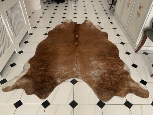 Large vintage cowhide rug - vintage,