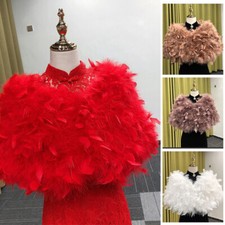 Turkey Feather Fur Shawl Shrug