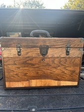 1930's STAR NATIONAL TOOL CHEST WOOD OAK BOX MACHINIST JEWELRY ARTISAN 7 DRAWER