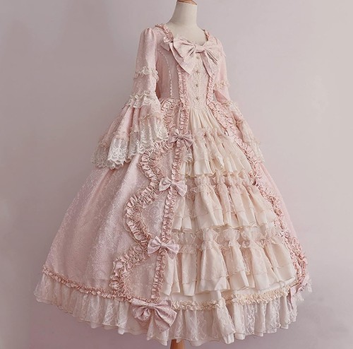 Pink white lace victorian - white,