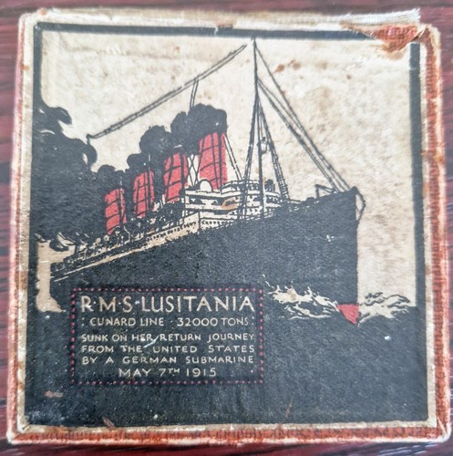Ww1 lusitania medal 1915 boxed - lusitania,