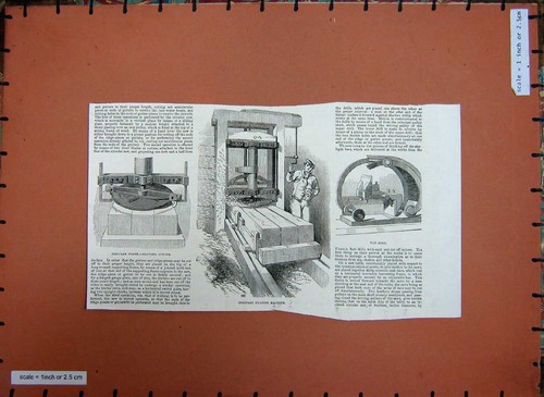 Original old antique print - old,