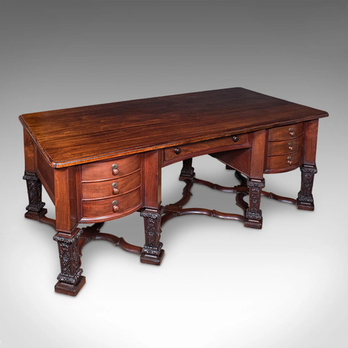 Antique partner desk - antique,