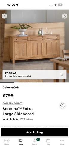 Sonoma oak sideboard with - oak,