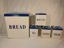 Vintage Enamel Bread Bin, Tea