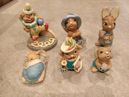 Pendelfin rabbit figurines - 6x,