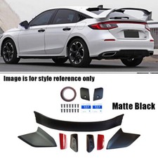 TR Style For 2022-2025 Honda Civic Hatchback Rear Spoiler Wing Matte Black Lip
