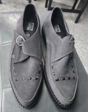 Anarchic By T.U.K Mens Grey Suede Leather Creeper Shoes UK Size 12 NEW