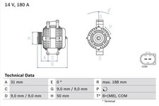 Bosch 0 986 082 500 Alternator Fits Mercedes-Benz