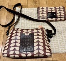 Orla Kiely Brown Iris Leather