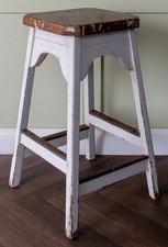 Vintage Painted Cork Top Stool