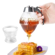 Drip-Free Honey Pot Honeycomb Design Maple Syrup Container  Tea Time