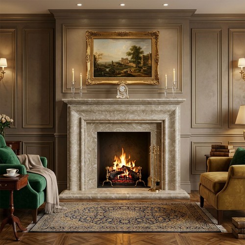 Crema fireplace surround - fireplace,