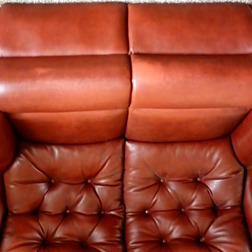 Dfs brown leather sofa - brown,