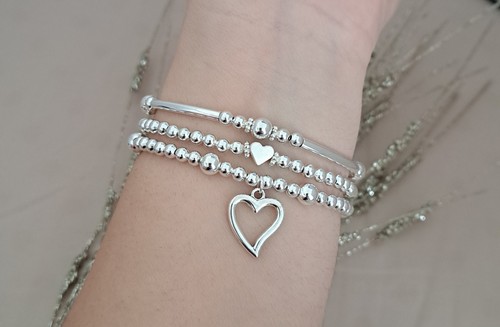 Set silver stretchy bead - silver,