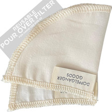 (2-Pack) Reusable Organic Cotton Pour over Cone Filters for Hario V60 and Chemex