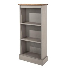3 Tier Bookcase Grey Solid