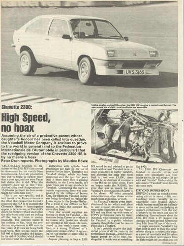 Vauxhall chevette 2300 - chevette,