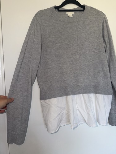 Grey layered sweatshirt - grey,