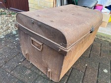 Vintage Old Brown Metal Trunk