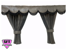 DUTCH STYLE TRUCK CURTAINS DOUBLE LINED GREY  DAF VOLVO MERCEDES MAN SCANIA