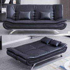 Luxury Sofa Bed Black Leather