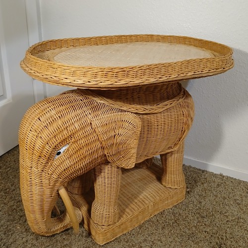 Rattan coffee table elephant - rattan,