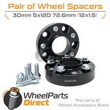 Bolt-On Wheel Spacers (2) 5x120 72.6 30mm for BMW 5 Series [E60] 03-10