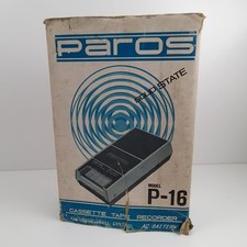 Vintage Paros Cassette Tape Recorder Model P-16 Japan Recorder In Original Box