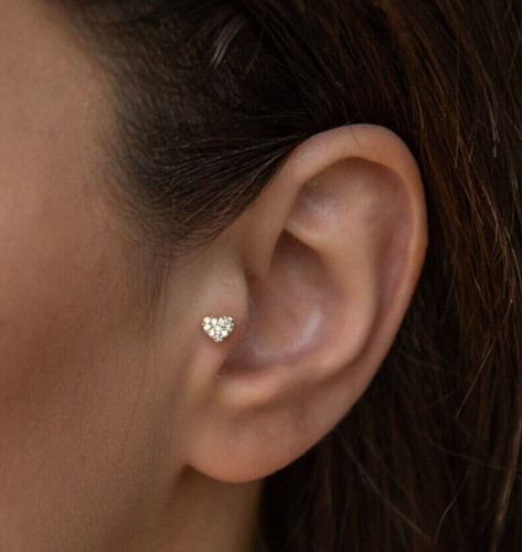 Real diamond nose stud screw - nose,