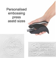 Custom embossing press, for documents, wafers, wedding stationery name, initials