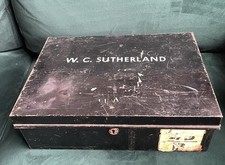 Vintage Metal Deed Box Made By Tala Opens But No Key Antique Black Cash Tin