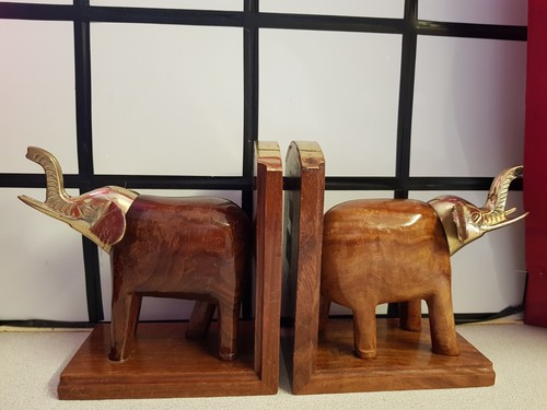 Vintage elephants wood and - ,