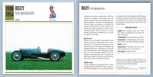 Riley nine brooklands - -,