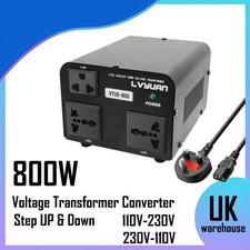 800W Voltage Converter Transformer Step Up & Down 110V to 230V / 230V to 110V UK