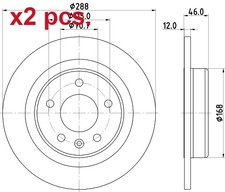 X2 PCS REAR BRAKE DISC ROTOS