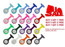 Nurses Silicone Fob Watch *All Colours* NEW Quartz Pocket Watches Clip on