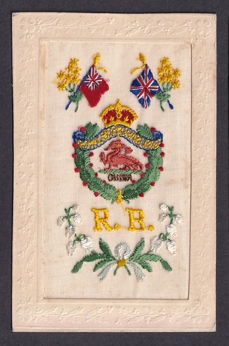 Ww1 embroidered silk postcard - ww1,