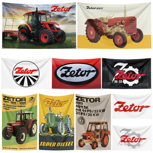 Zetor tractors flag wall - tractors, art